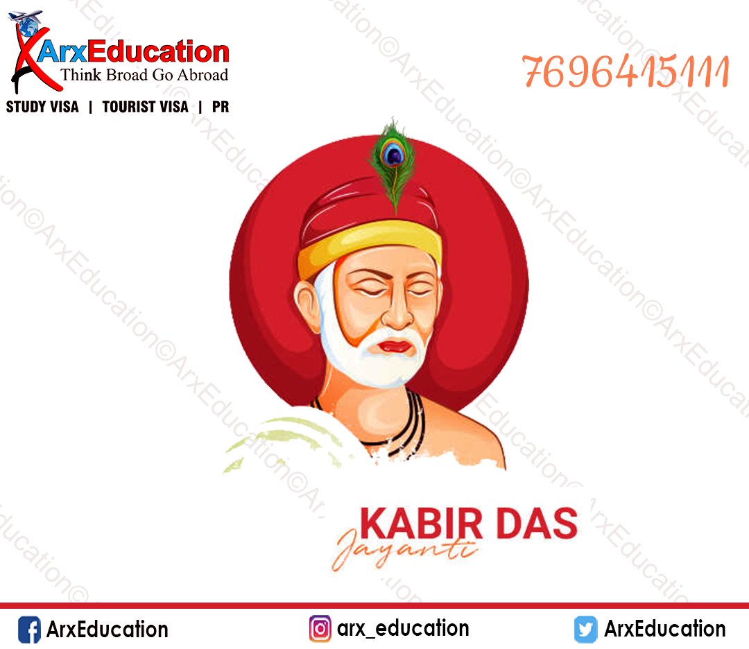 arxeducation's tweet photo. 🙏Kabir Das Jayanti...🙏
#kabirdasjayanti #arxeducation #abroadstudyadvisor #arxconsultants #arxchandigarh #Happiness #teamarxeducation #world #teamarxeducation #studyabroadconsultancy #chandigarh #mohali #sasnagar #visaconsultantsinchandigarh #studentvisacanada https://t.co/5FF9cxqp9p