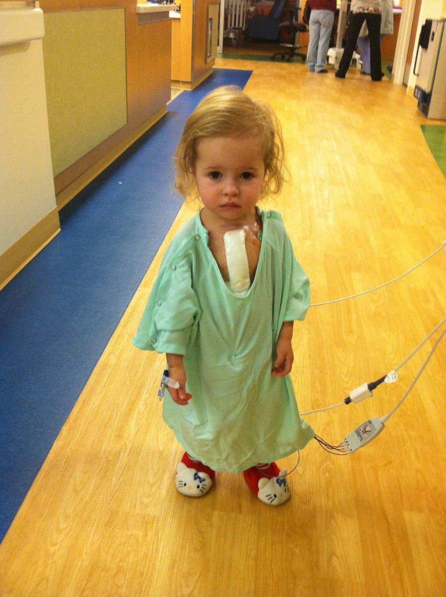 This beautiful little girl had open heart surgery less than 24 hours before this photo was taken. When asked why she was up so quickly, she replied her “Hello Kitty” slippers make everything better. 🥹🫶