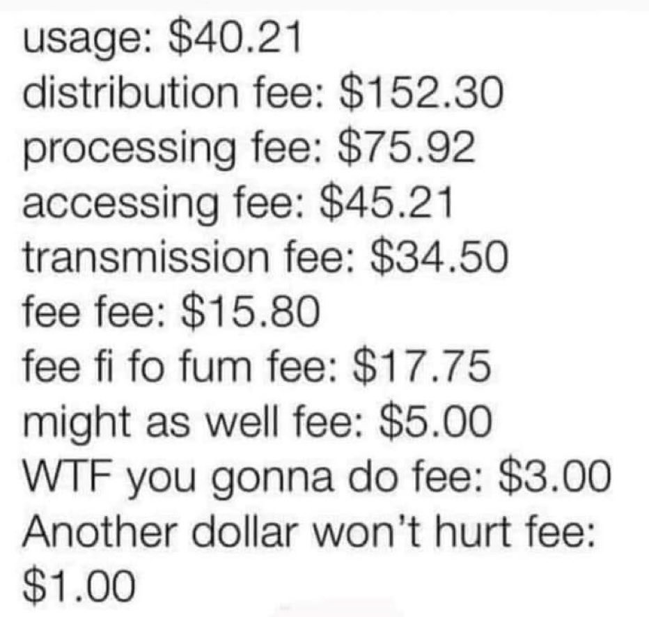 AipleCrisp's tweet photo. @kirawontmiss “Other fees” https://t.co/mVXmeFEp91