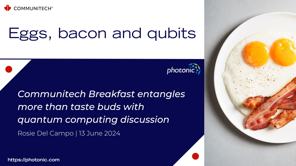 TeamPhotonic's tweet photo. #DistributedQuantumComputing is getting closer. At @Communitech's recent breakfast, @TeamPhotonic's Dr. Paul Terry and Jessica Hodgson discussed the power and potential impacts of quantum tech, as @RosieDelCampo explains here: https://t.co/Aqu0MqN4L8 #DistributedEntanglement https://t.co/bMsst7YRfD