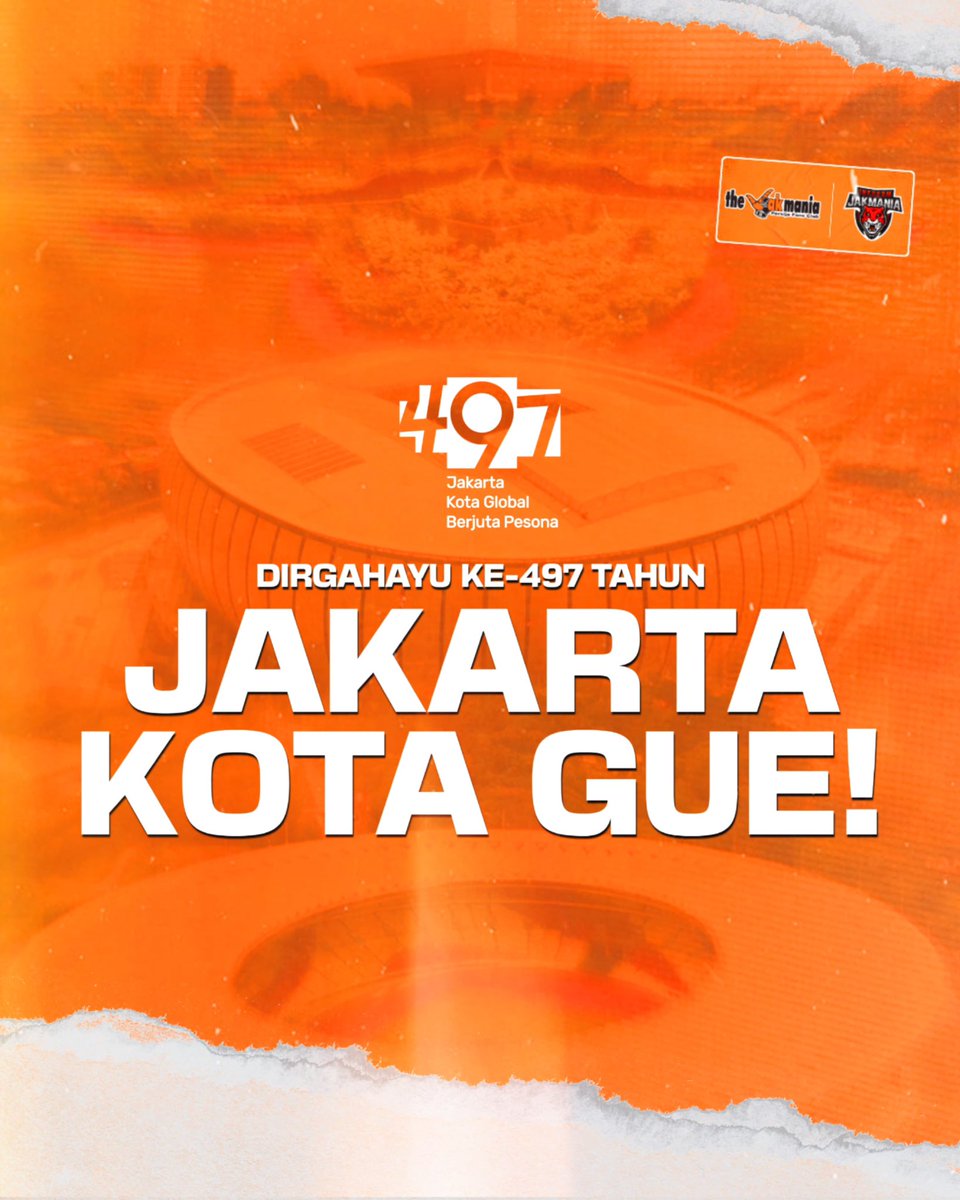 InfokomJakmania's tweet photo. Dirgahayu yang ke-497 tahun untuk kota kita tercinta, Jakarta.

JAKARTA KOTA GUE...! 
_
#InfokomJakmania
#PersijaSelamanya https://t.co/MiRek1XNay