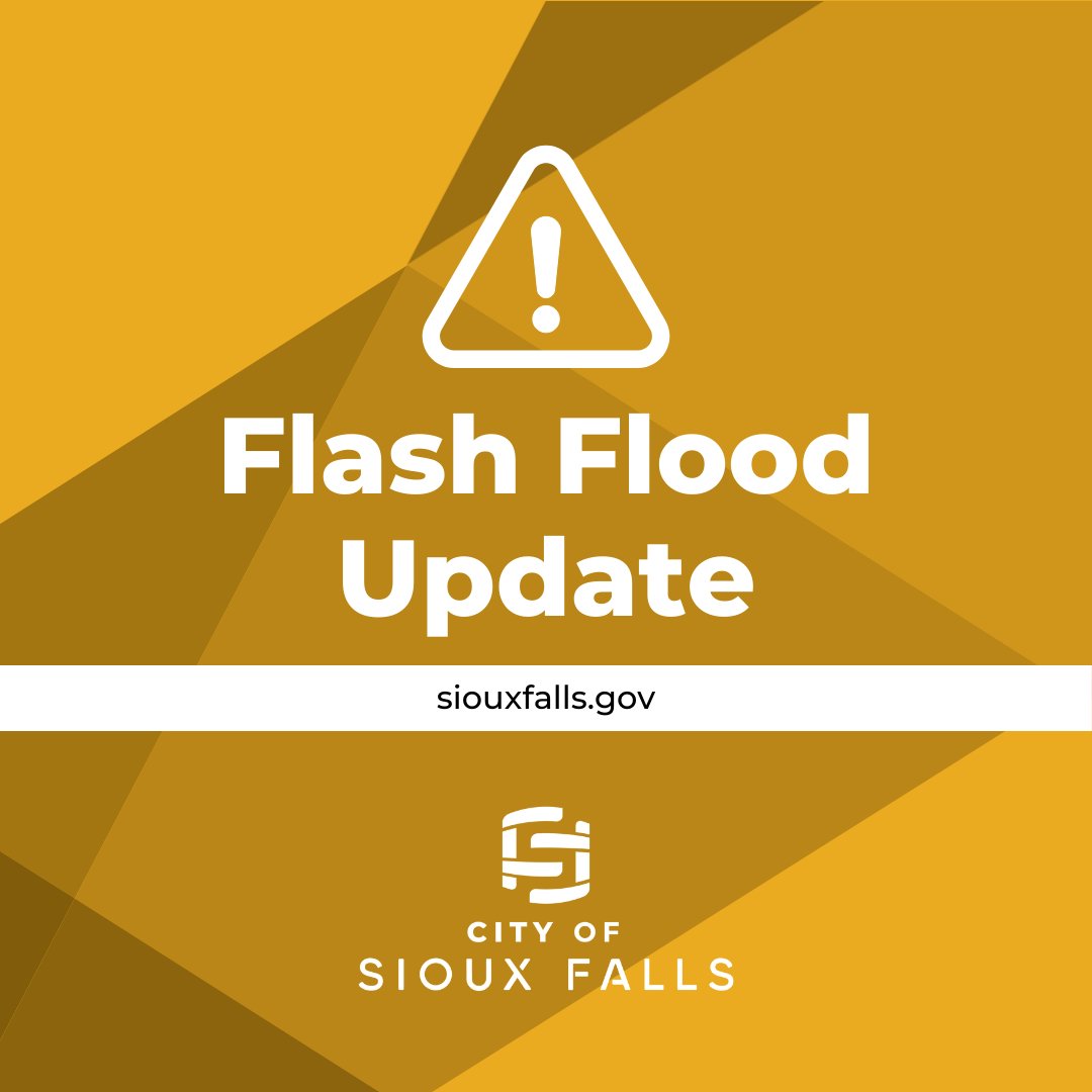 CitySiouxFalls's tweet photo. The flooding and additional rainfall Friday night is straining the City's wastewater collection and treatment system, forcing it to run at or near maximum capacity. 🧵 https://t.co/5n1U1hn81t