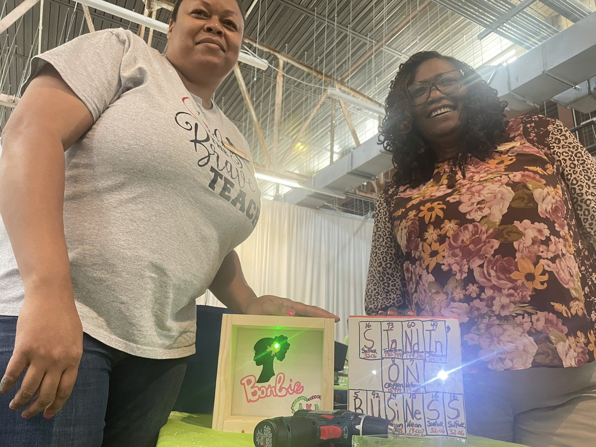 STEMwoodward's tweet photo. Wow 🤩Day 2 of the @steamtruck Empowerment Summit with @DeKalbSchools @DCSDSTEM leaders was amazing! We created Japanese book binding📒 cardboard🧰, LED wood boxes💡,deconstructed @Nike 👟&amp; won generous prizes 🛠️ Can’t wait to start building 🪚@dcsdctae https://t.co/zyRVJAQqik