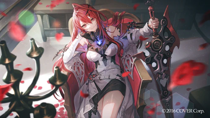 ホロライブEN『エリザベス・ローズ・ブラッドフレイム』さんのデビュー配信にてOP動画イラストを担当しました!宜しくお願いします～I was in charge of the Opening Lore Video illustration of Elizabeth Rose Bloodflame from hololive English -Justice-!#holoJustice 