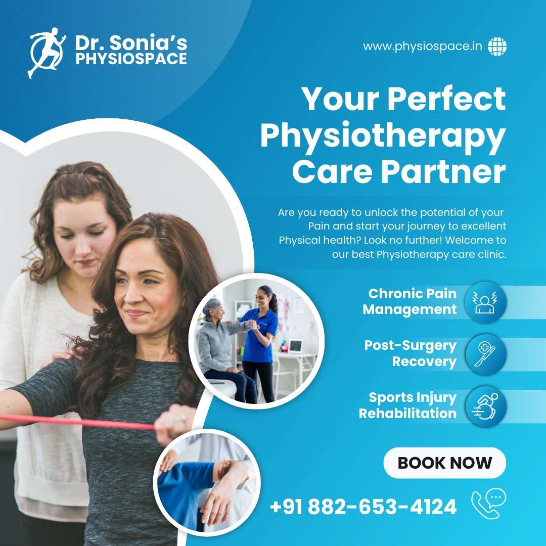 drsphysiospace's tweet photo. 🌟 Your Perfect Physiotherapy Care Partner 🌟

Unlock your physical health at Dr. Sonia's Physiospace . Chronic pain, post-surgery, sports injuries—expert care awaits!

📞 +91 882-653-4124
🌐 https://t.co/e2A6njGps5

#Physiotherapy #Health #DrSonia https://t.co/peMm1wJVTv