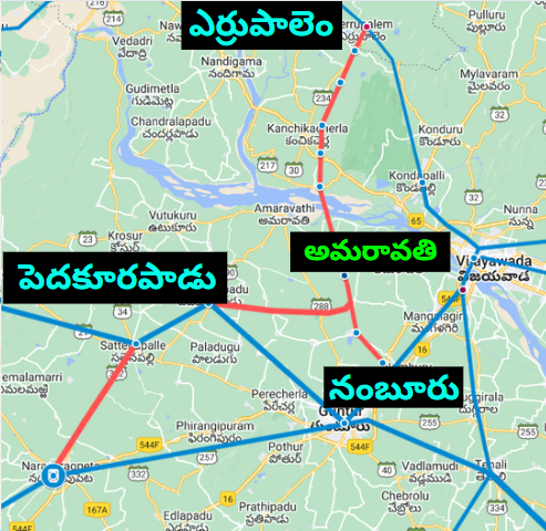 techchaituu's tweet photo. #Errupalem - #Amaravati - #Nambur railway line #Amaravati - #Sattenpalli #Narasaraopet https://t.co/OlyKReSfdN