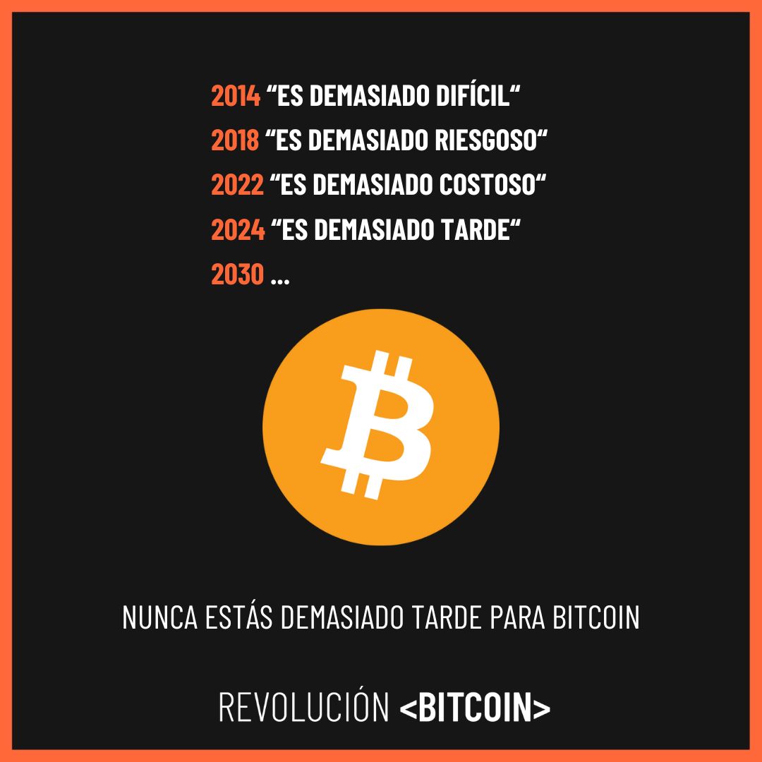 Crees que ya es demasiado tarde para entrar en Bitcoin? Si es así, ¿por  qué? #RevoluciónBitcoin