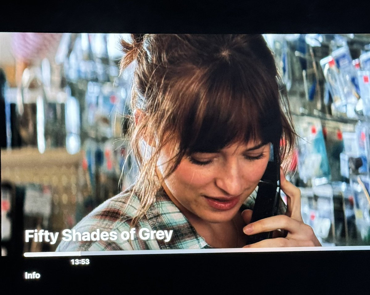 tethered_chris's tweet photo. Why does Dakota Johnson have a flip phone in 50 shades it came out in 2015 https://t.co/mglAbfvu2F