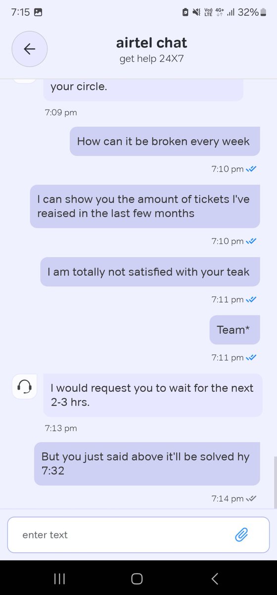trashi_24's tweet photo. @airtelindia @Airtel_Presence This is the worst service experience of my life, I raised a complaint on 19th june and since then I've done tonnes of complaints through app or calling you name it talked to customer care agents the supervisors all they give are false promises. https://t.co/zP5bQWI96p