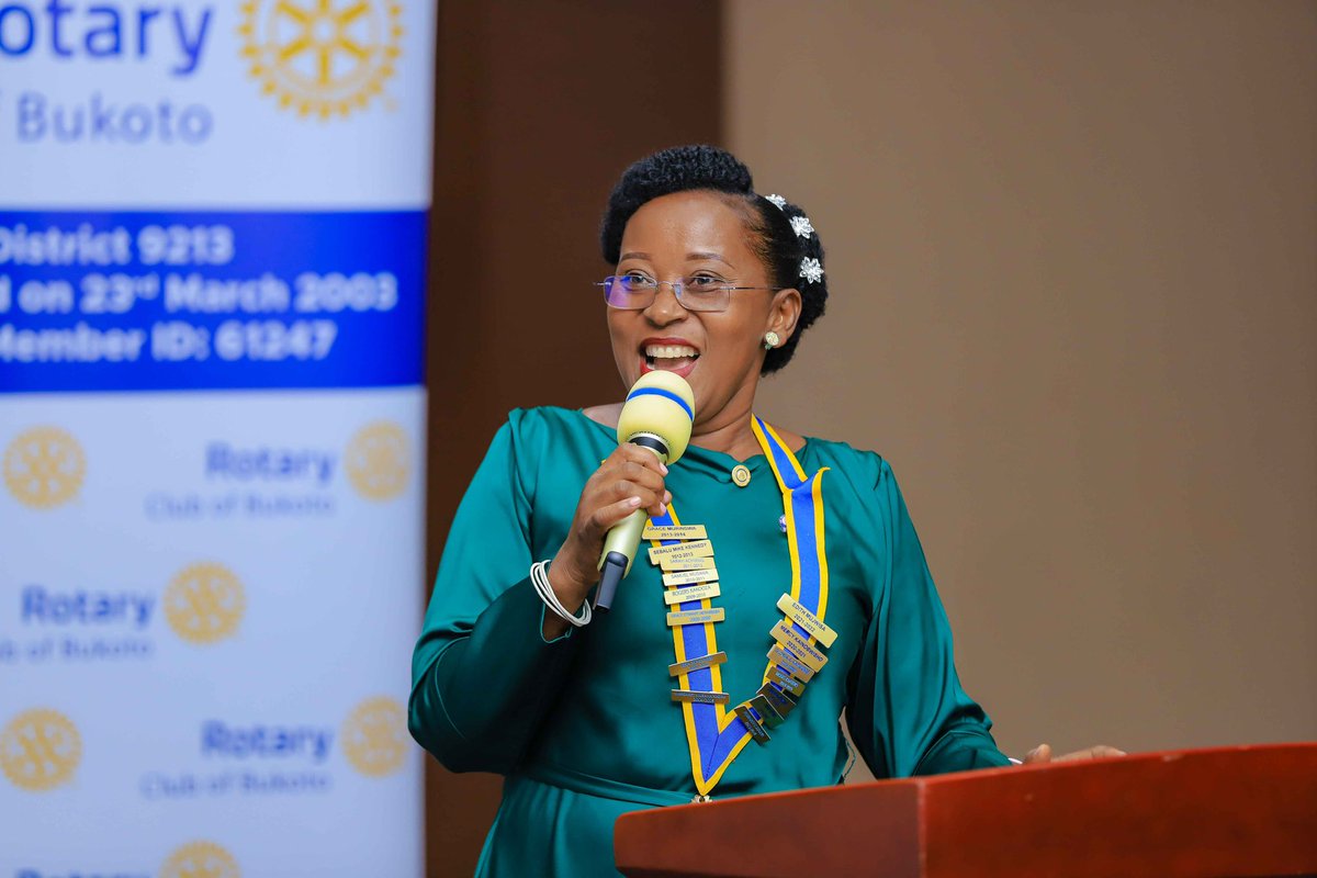 Rotary_Bukoto's tweet photo. I want to thank my better half Eng. Alex Turiho and immediate family members whom am going to bear with me as I do Rotary work this year to the best of my abilities - Magical President @AliceTuriho #22ndRCBInstallation https://t.co/AV9gZU8Nn3