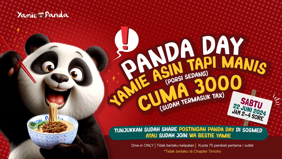 Yamie_Panda's tweet image. Yamie termurah bulan ini!!

#PandaDay