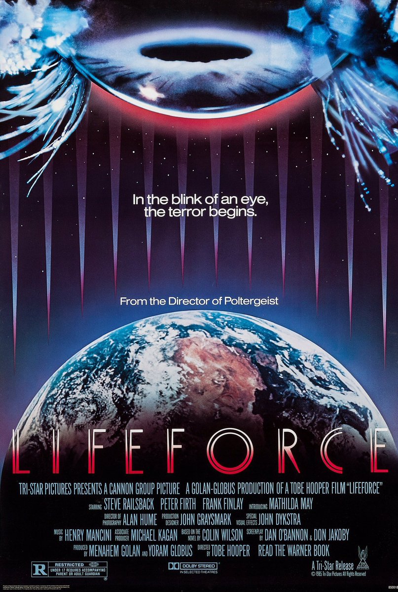 FilmNewsNos's tweet image. 🎬MOVIE HISTORY: 39 years ago today, June 21, 1985, the movie &apos;Lifeforce&apos; opened in theaters!

#SteveRailsback #PeterFirth #FrankFinlay #MathildaMay @SirPatStew #MichaelGothard #NicholasBall #AubreyMorris #JohnHallam #RichardOldfield #ChrisJagger #BrianMalin #ChrisSullivan