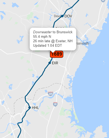 AmtrakStatus's tweet image. "Train 1689 Downeaster is currently running approximately 26 minutes late. #Amtrak #Downeaster #Train1689 🚆" "Track Your Train 🚂 #TrainRealTime Stay on top of your journey with real-time updates x.com/AmtrakStatus