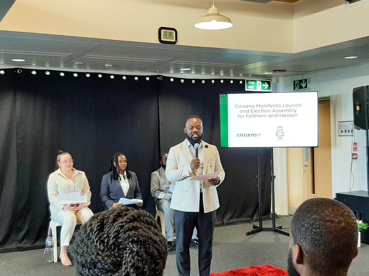 HounslowCitizens (@cithounslow) on Twitter photo Revd Nii from <a href="/paniymcity/">Paniym City Church</a> starts our Pre-Election Assembly for #Feltham and Heston on youth safety and the #CitizensManifesto Revd Nii from <a href="/paniymcity/">Paniym City Church</a> starts our Pre-Election Assembly for #Feltham and Heston on youth safety and the #CitizensManifesto