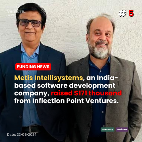 Venturewizzz's tweet image. Metis Intellisystems, an India-based software development company, raised $171 thousand from Inflection Point Ventures.
#StartupFunding #InvestmentNews #TechFunding #Fintech #GlobalStartups #VentureCapital #TechInnovation #FundingUpdates