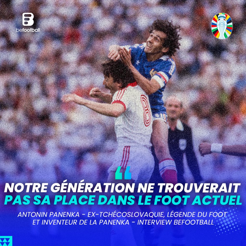 _BeFootball's tweet photo. 🚨 𝗜𝗧𝗪 𝗘𝗫𝗖𝗟𝗨𝗦𝗜𝗩𝗘 - Il y a 48 ans, Antonin Panenka marquait le plus célèbre penalty de l'histoire. 🎙

En exclusivité, il revient sur son geste, son époque, les Bleus de Platini, Mbappé...

par @Hichambnns_ / @HeuilletNathan

L’entretien complet 👉 https://t.co/6XwkIpZzOf