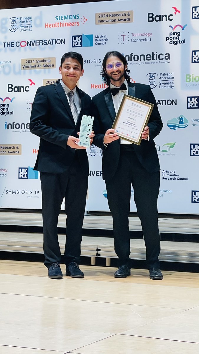 Very happy and excited to inform that i have received a research and innovation award in the category of shaping @SwanseaUniversity Research Culture and Environment.

#SwanseaUniversity #ResearchAndIInnovationAwards.