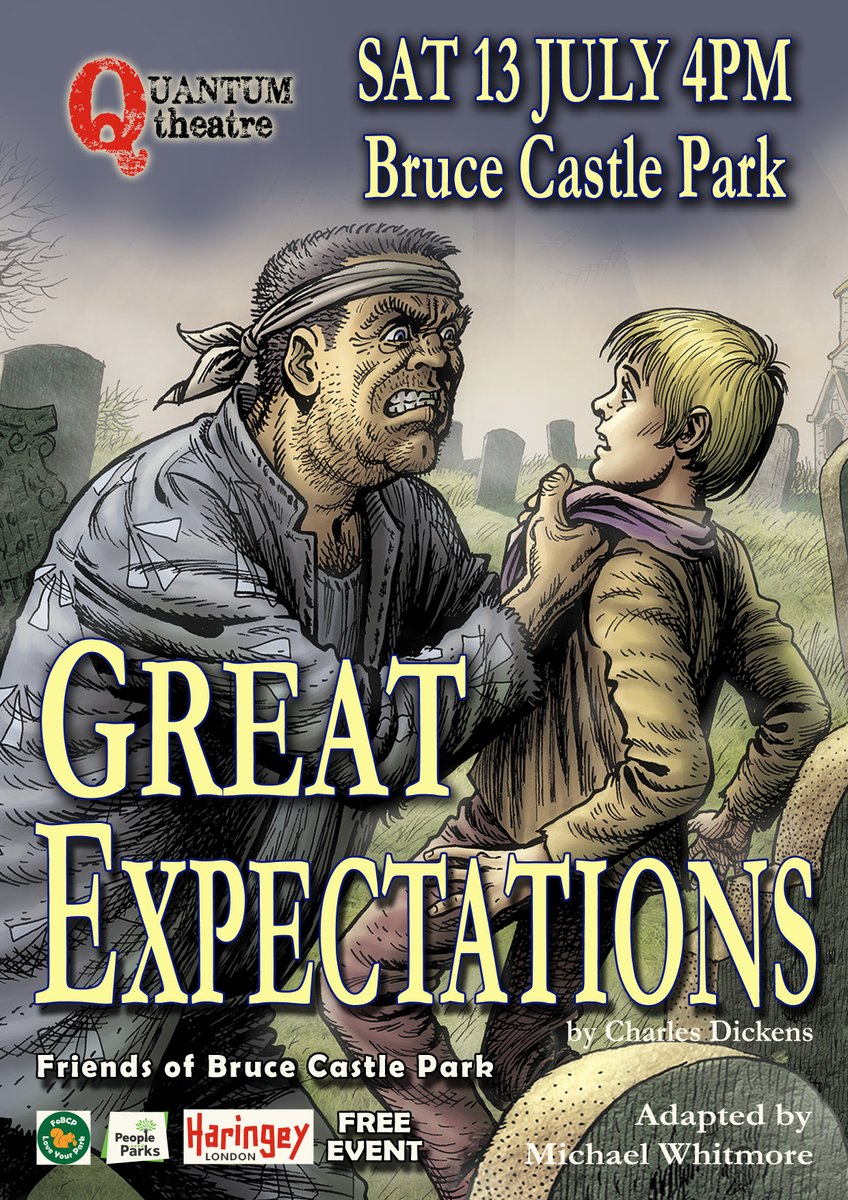 FREE open-air THEATRE in Bruce Castle Park
GREAT EXPECTATIONS on Sat 13 July 4pm
From the misty marshes of Kent to the dirty streets of London, a thrilling new adaptation of Dickens's most enduringly popular novel. 

Please tell your friends, school groups, WhatsApp circles etc!