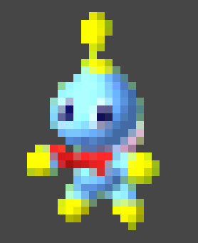 SpritersRes's tweet photo. An interesting discovery; rather than using a typical texture for the 3D model of Cheese, Cream's Chao, in Sonic Chronicles: The Dark Brotherhood on DS, the developers instead used... A sprite of the character, mapped to the 3D model!

Very strange choice, but a cool secret! https://t.co/QMrFB5LJIJ