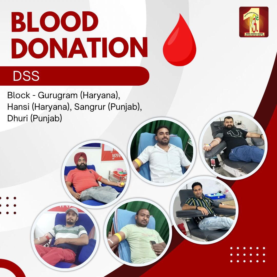 Dera Sacha Sauda (@dssnewsupdates) on Twitter photo Every drop of blood counts in saving a life. By following the teachings of Revered Saint Dr. <a href="/Gurmeetramrahim/">Dr.GURMEET RAM RAHIM</a> Singh Ji Insan, Dera Sacha Sauda volunteers are giving the precious gift of life through their generous blood donations. Their selfless acts are making a profound impact Every drop of blood counts in saving a life. By following the teachings of Revered Saint Dr. <a href="/Gurmeetramrahim/">Dr.GURMEET RAM RAHIM</a> Singh Ji Insan, Dera Sacha Sauda volunteers are giving the precious gift of life through their generous blood donations. Their selfless acts are making a profound impact