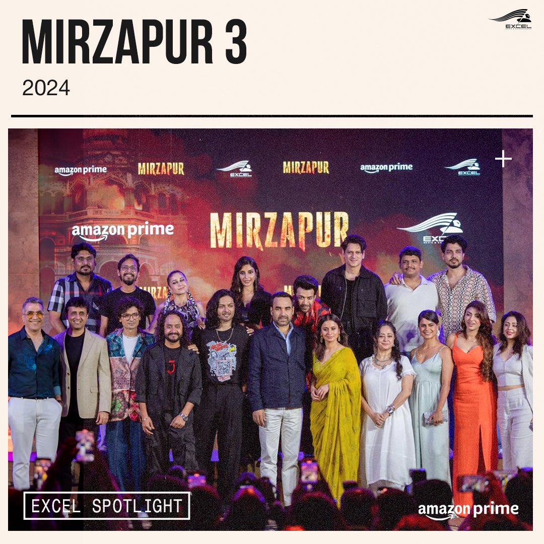 excelmovies's tweet photo. The cast and crew of Mirzapur are all smiles at the trailer launch. #ExcelSpotlight #Mirzapur3 trailer out now.

@TripathiiPankaj #alifazal @battatawada @RasikaDugal @MrVijayVarma @HarshitaGaur12 @an_3jum @priyanshu29 #Sheebachadha #ShernavazJijina #NehaSargam @gurmmeet #AnandIyer @ritesh_sid @FarOutAkhtar @J10Kassim @vishalrr #SumitGyanchandaney #AbbasBadgaiyan #VijayVerma #AwinashSinghTomar #AvinashSingh @chouhanmanoj82 @akshayDvaishnav #PrashansaaSharma @PrimeVideoIN