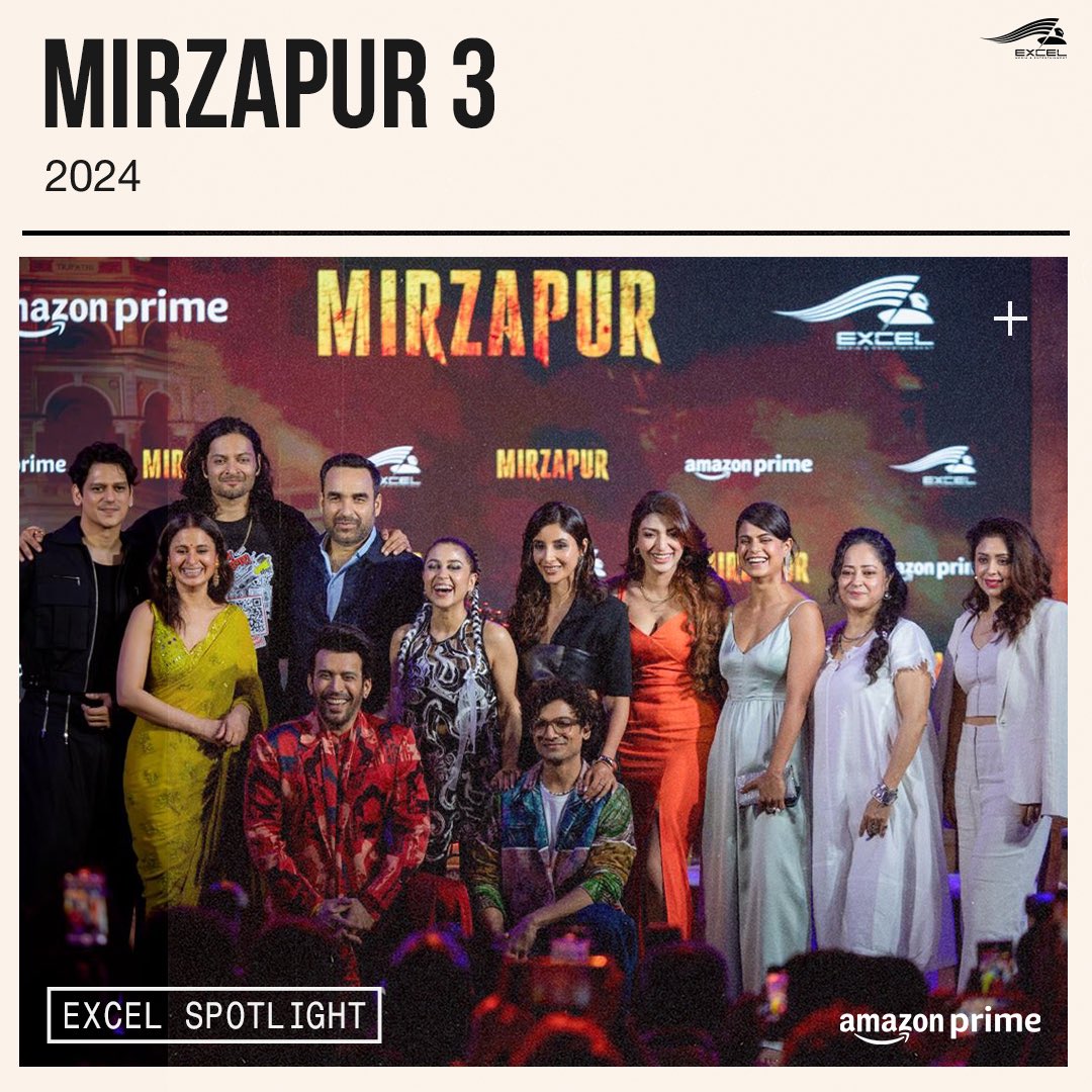 excelmovies's tweet photo. The cast and crew of Mirzapur are all smiles at the trailer launch. #ExcelSpotlight #Mirzapur3 trailer out now.

@TripathiiPankaj #alifazal @battatawada @RasikaDugal @MrVijayVarma @HarshitaGaur12 @an_3jum @priyanshu29 #Sheebachadha #ShernavazJijina #NehaSargam @gurmmeet #AnandIyer @ritesh_sid @FarOutAkhtar @J10Kassim @vishalrr #SumitGyanchandaney #AbbasBadgaiyan #VijayVerma #AwinashSinghTomar #AvinashSingh @chouhanmanoj82 @akshayDvaishnav #PrashansaaSharma @PrimeVideoIN