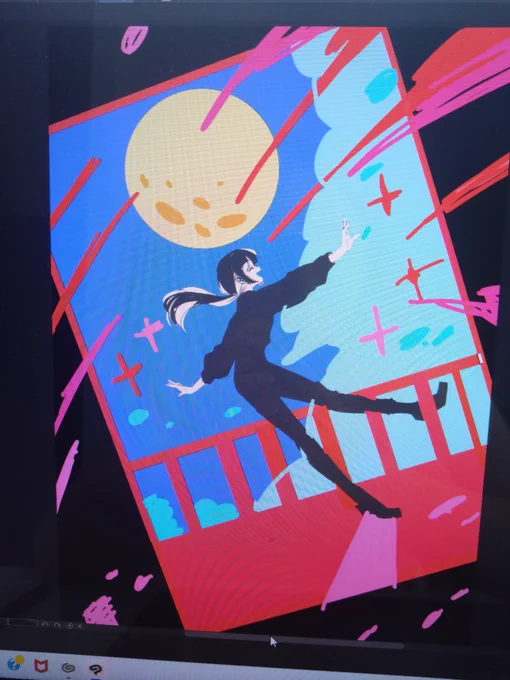 修正版ついでに過程 クリスタにしてから絵を描くのがすごくやりやすくなったんだけど 一個一個のツールがどうとかよりも疲れてきた頃に一旦全体イメージのレイヤー作って終着点想像しながら描けるところが大きい気がする よくもう無理…ってなってたので