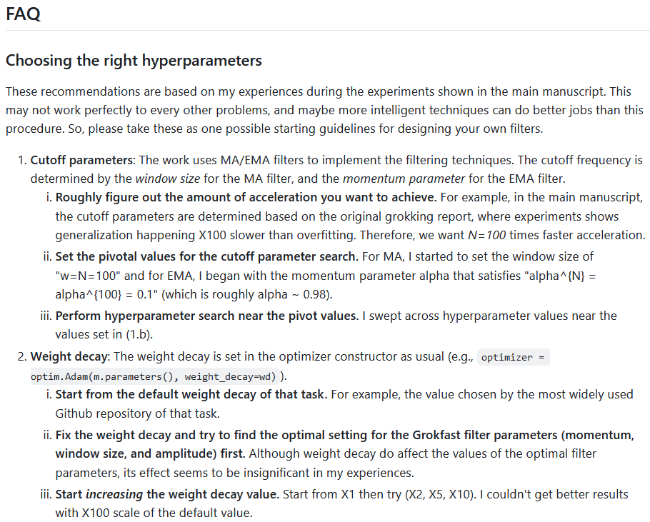_ironjr_'s tweet photo. I just updated the readme of the main repository of #Grokfast with hyperparameter setup guidelines.
https://t.co/qh65KWXYrH https://t.co/NGrxecuxY2