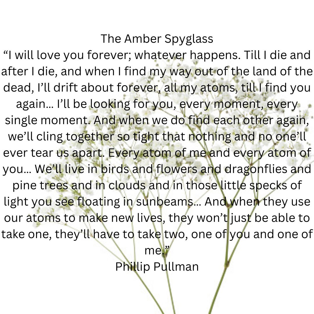 I shared these words from Phillip Pullman’s, The Amber Spyglass during a recent handfasting ceremony. 
They perfectly captured F &amp; K’s belief that they were bound together for all eternity &amp; only lack of love, not even death itself, can break their bond
#handfastingceremony