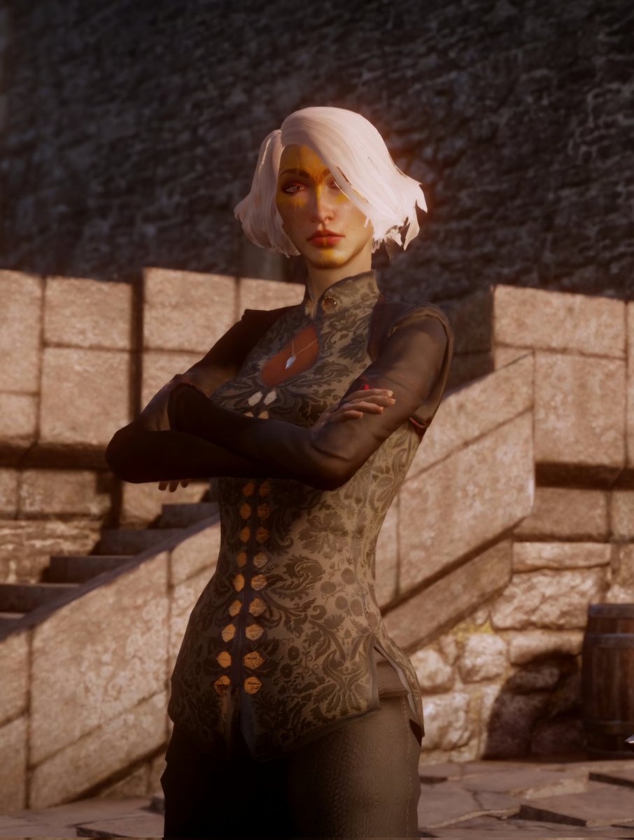 LavellanFae's tweet photo. @alistairswife Here is Fae! The sweetest looking elf who WILL fireball you right into your face https://t.co/7HxwxMUw3s