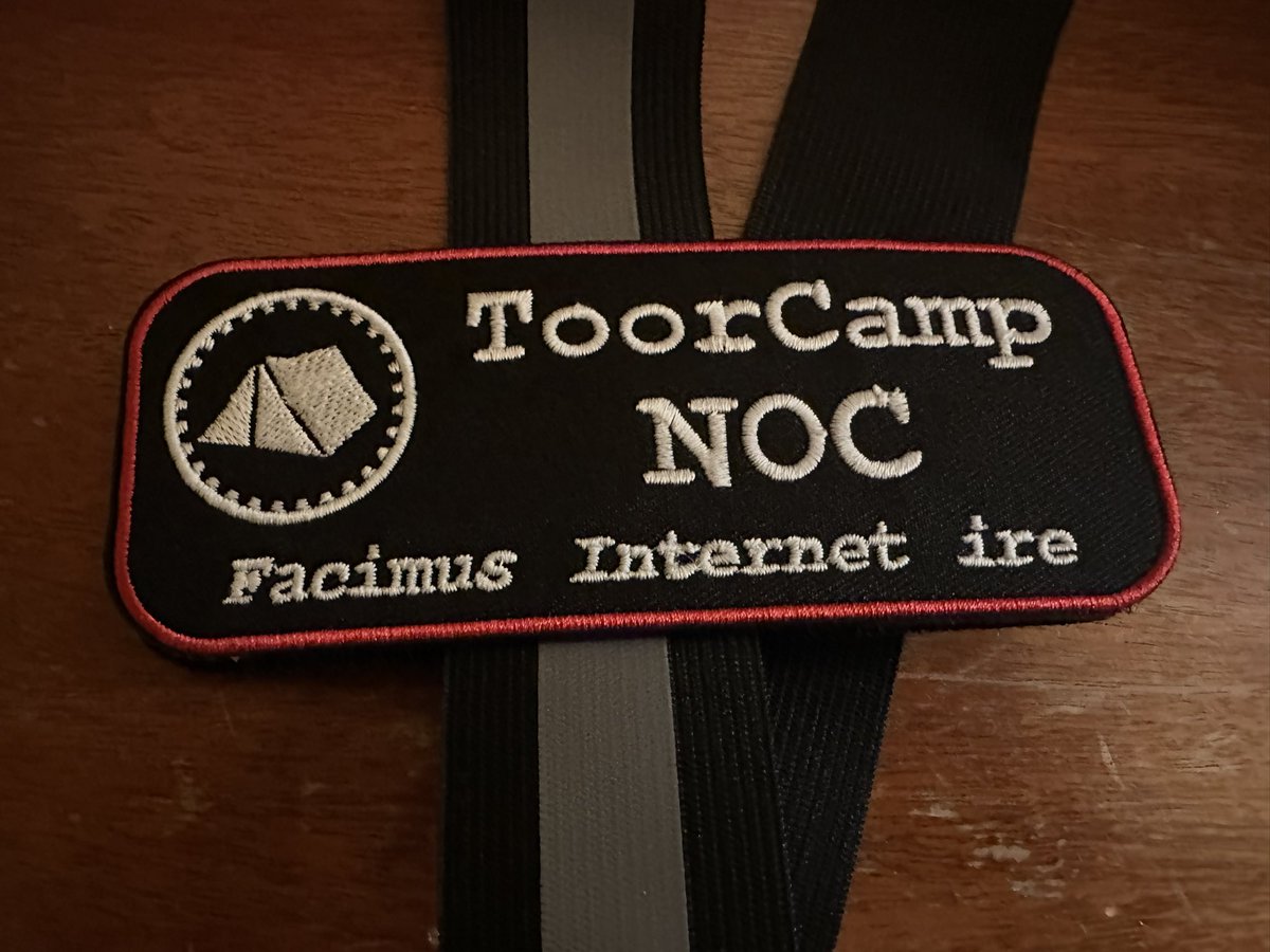 I’m a dork. I run the NOC for <a href="/toorcamp/">ToorCamp</a>. I got patches and some ridiculous hivis”vests”. #toorcamp #orcas #hacker #actualhackersummercamp ⛺️⛴️