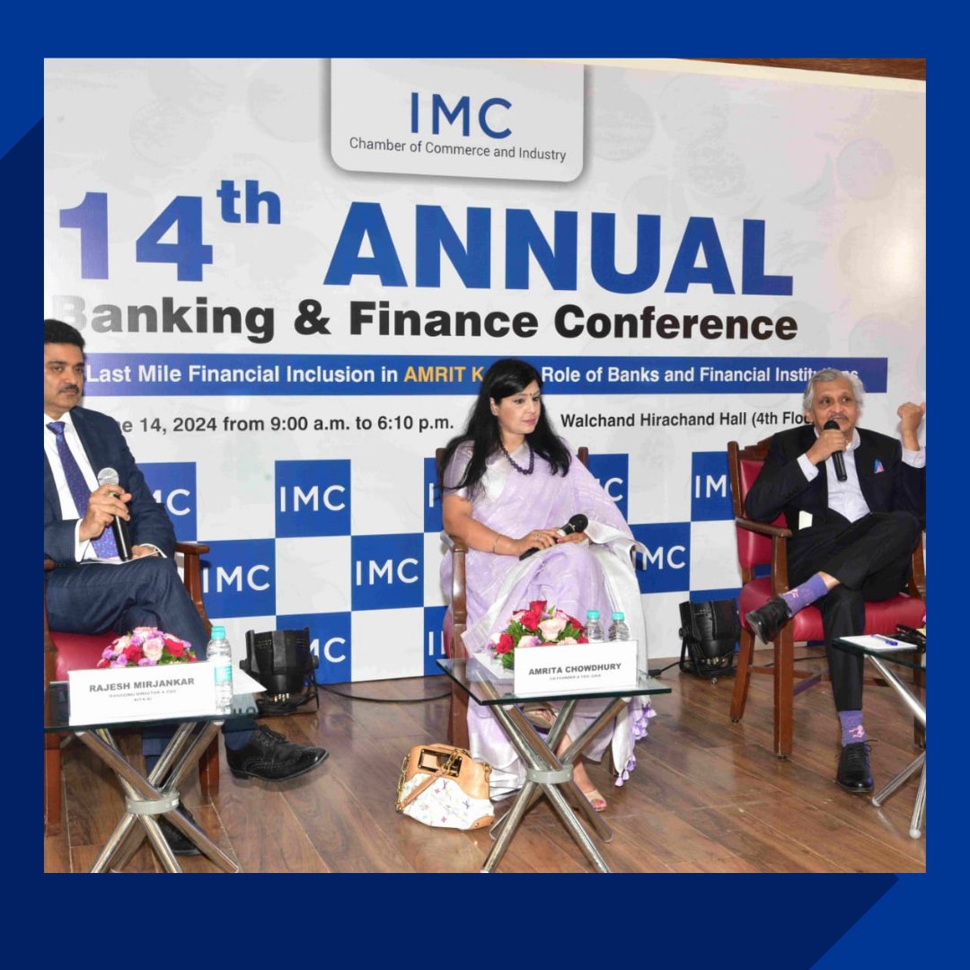 At the 14𝘁𝗵 𝗔𝗻𝗻𝘂𝗮𝗹 𝗕𝗮𝗻𝗸𝗶𝗻𝗴 &amp; 𝗙𝗶𝗻𝗮𝗻𝗰𝗲 𝗖𝗼𝗻𝗳𝗲𝗿𝗲𝗻𝗰𝗲 hosted by the 𝗜𝗡𝗗𝗜𝗔𝗡 𝗠𝗘𝗥𝗖𝗛𝗔𝗡𝗧𝗦 𝗖𝗛𝗔𝗠𝗕𝗘𝗥 (𝗜𝗠𝗖), Probir Roy and Amrita Choudhary. Discussed potential of AI &amp; ML in fostering financial inclusion with Dr Rajesh Mirjankar an AI