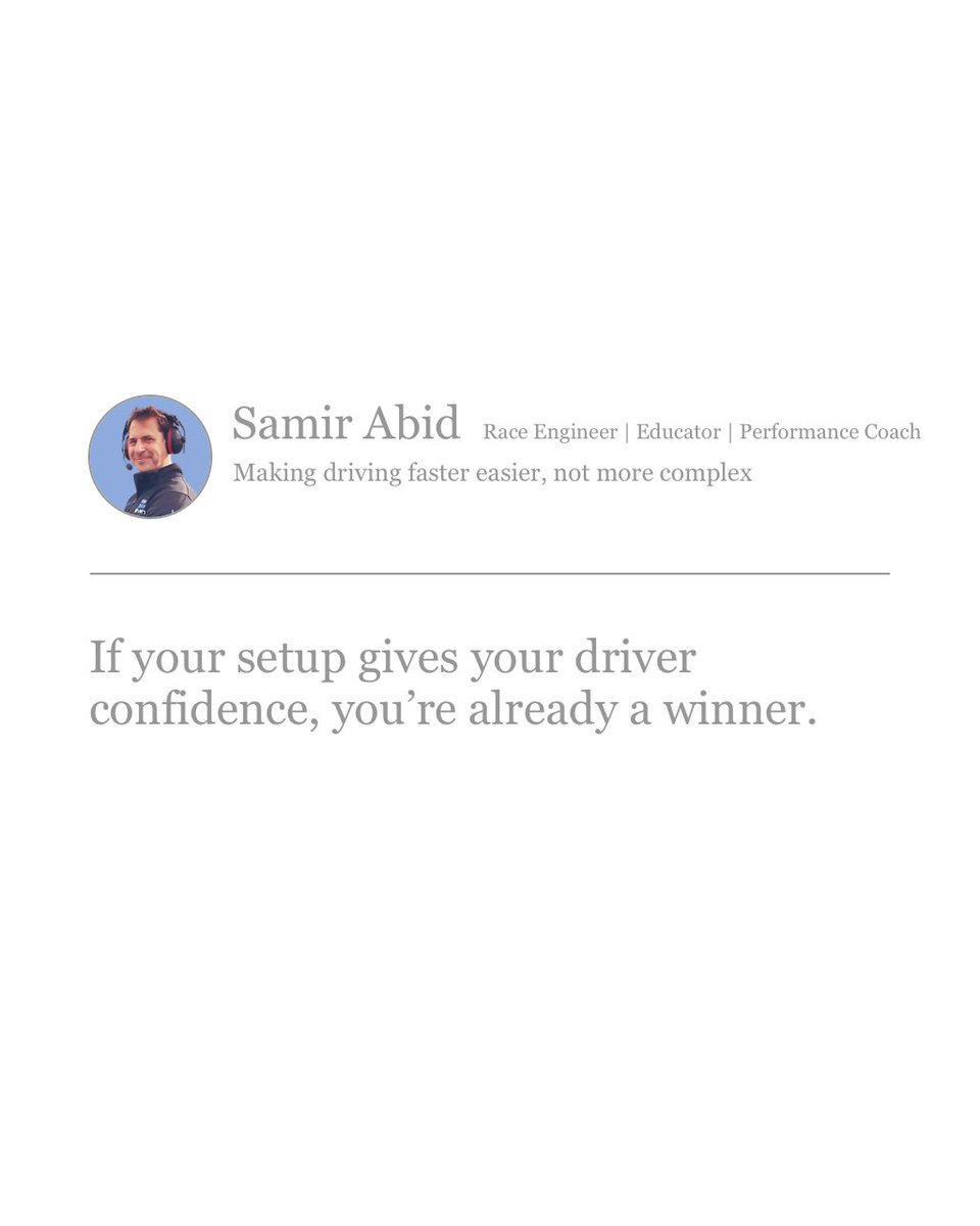 yourdatadriven's tweet image. If your setup gives your driver confidence, you&apos;re already a winner.

#motorsports #raceengineering #goingfaster #driver #racing #confidence