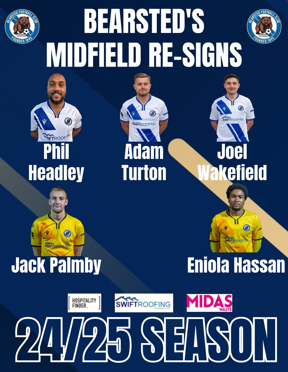 Midfielders resign for next season!!  <a href="/AdamTurton1/">Adam Turton</a> <a href="/joelwakefield__/">Joel Wakefield</a> <a href="/EHassann10/">Eniola Hassan</a> #bearstedfc #bears