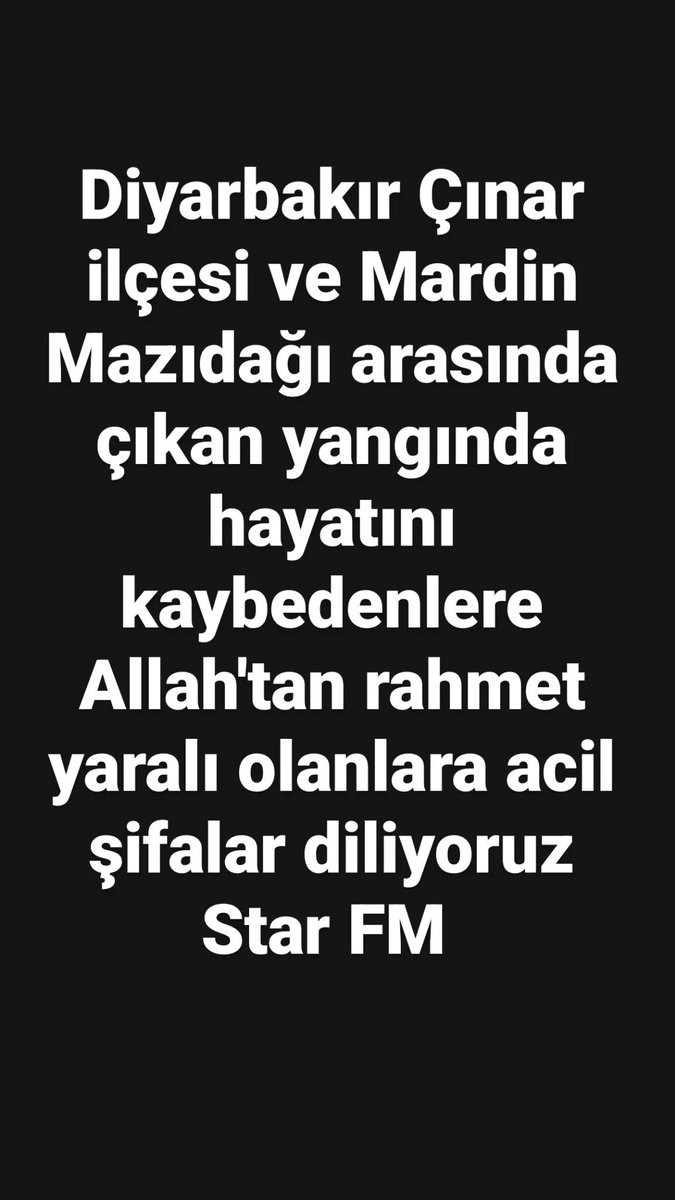 Geçmiş olsun #DiyarbakırMardin 
Ölenlere rahmet yaralılara acil şifalar diliyorum #yangın #DiyarbakırMardinSiirtYanıyor