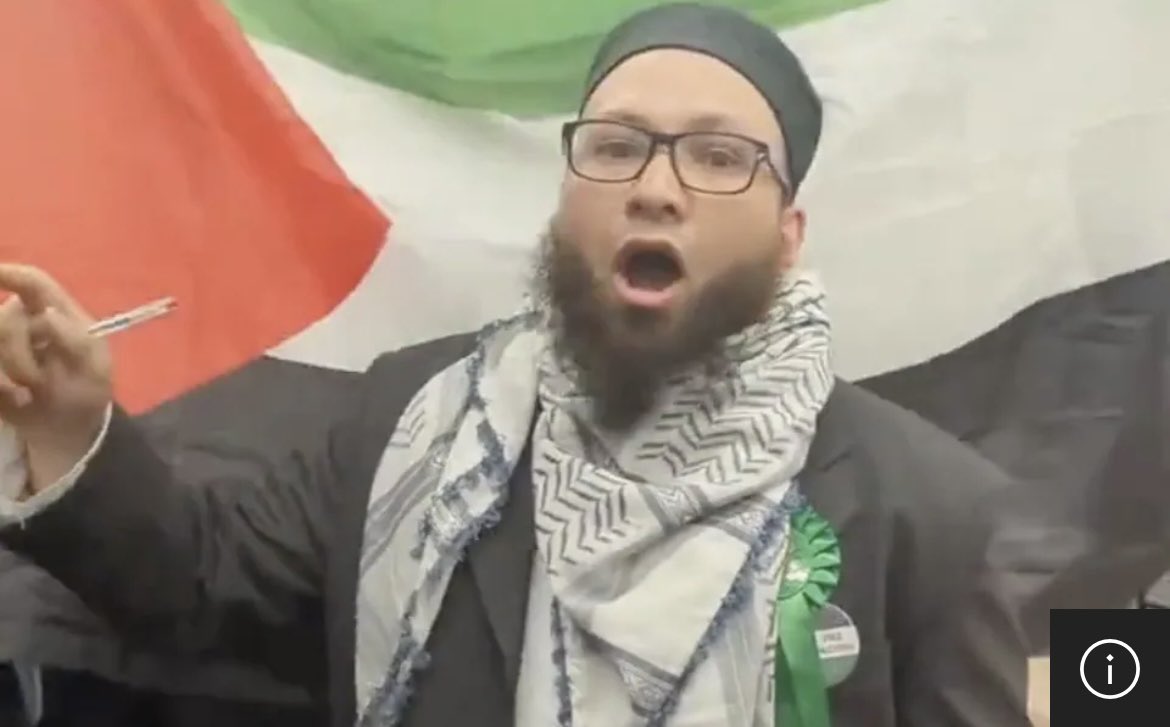 brexitforexit's tweet image. Farage is interviewed and speaks his mind, the left go fucking ape shit.

This guy gets ELECTED as a Green candidate, under the flag of Palastine, shouts Alah Akbar, and gets voted based on Gaza and Hamas (an actual terrorist organisation) 

And yet Farage is the bad guy.