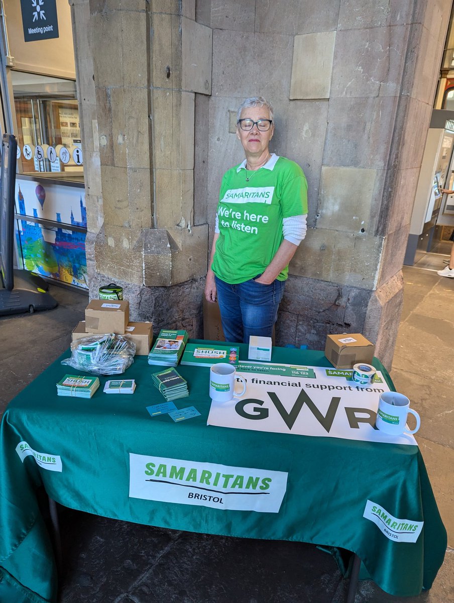 Bristol Samaritans (@bristolsams) on Twitter photo <a href="/bristolsams/">Bristol Samaritans</a> are at <a href="/temple_meads/">Bristol Temple Meads</a> today, in partnership with <a href="/GWRHelp/">GWR</a>. Come and say hi, stop for a chat, or simply collect a free mug celebrating our 60th anniversary. <a href="/bristolsams/">Bristol Samaritans</a> are at <a href="/temple_meads/">Bristol Temple Meads</a> today, in partnership with <a href="/GWRHelp/">GWR</a>. Come and say hi, stop for a chat, or simply collect a free mug celebrating our 60th anniversary.