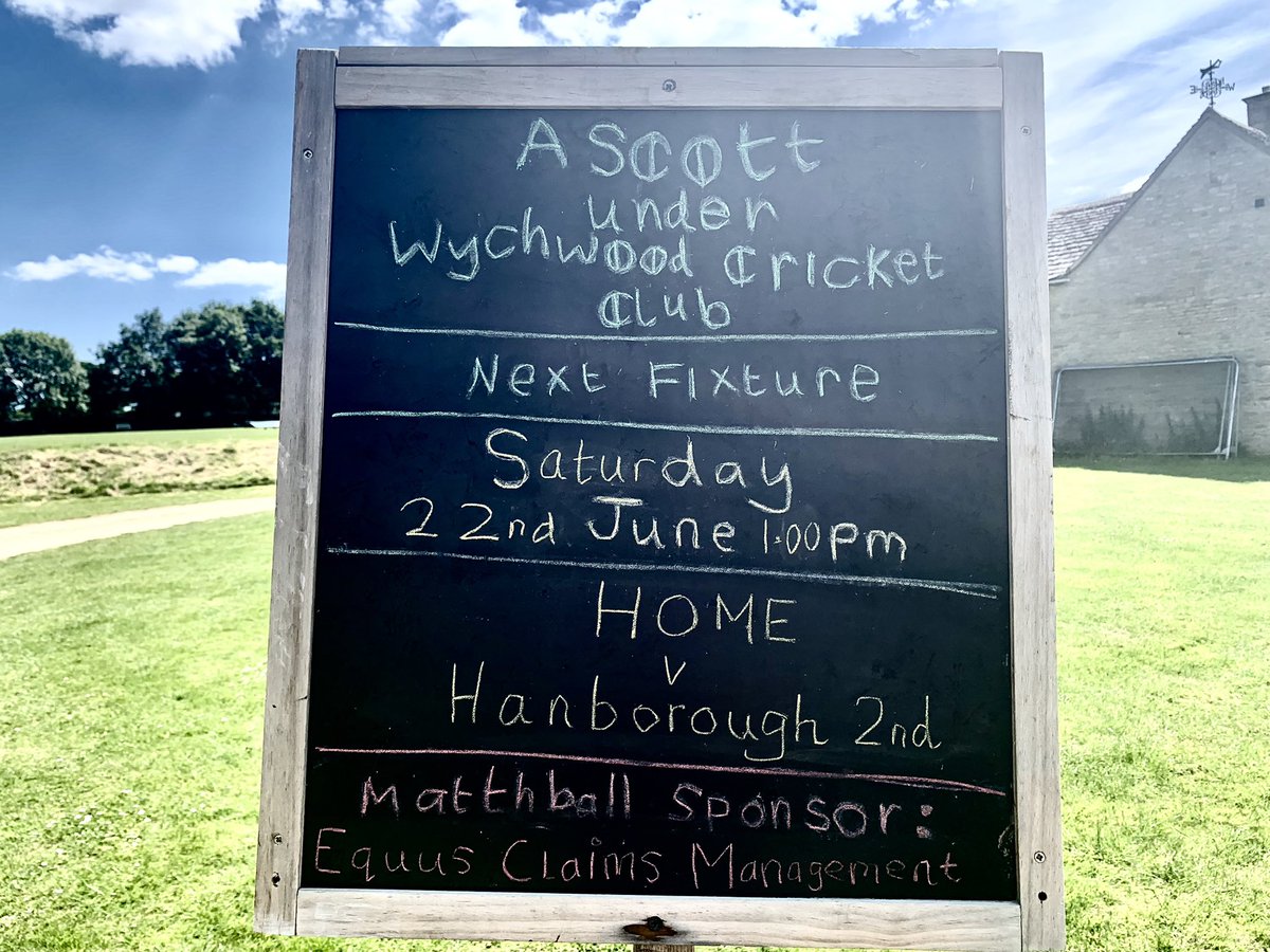Today we welcome @hanboroughcc 2nd XI to Memorial Field for our <a href="/Cherwellcricket/">Cherwell Cricket League</a> Div 7B fixture. 🏏
Games between the two sides are often close and competitive, and today it’s 2nd vs 3rd in the table!
Thank you to our league match-ball sponsor:
equusclaimsmanagement.co.uk 🐎