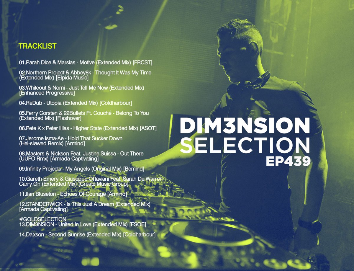 DIM3NSIONMUSIC's tweet photo. New #DS439 with music by @iBluestone, @FerryCorsten, @redubmusic and my new single 'United In Love' on @FsoeRecordings
Listen here!
https://t.co/VWdIQAALFW https://t.co/dIhUC2MzZ3