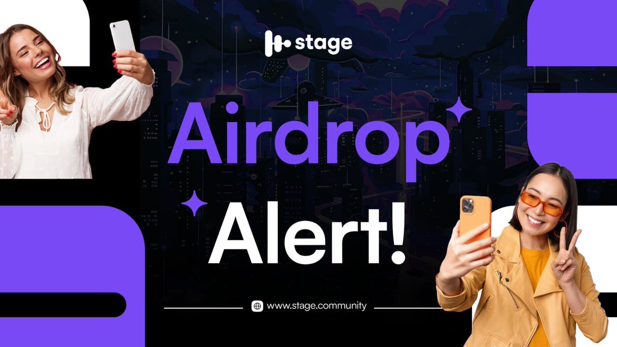 stage_community's tweet image. 🚀 Exciting News, Stage Community!

📢 We&apos;re thrilled to announce our airdrop campaign!

🗓 Details:
- Token: $STAGE
- End: July 5 (11.30 PM UTC)
- Distribution: July 25-29
- Reward Pool: $10,000 in $STAGE

💼 Steps to Participate:
1. Join our Telegram
2. Follow, like, retweet on…