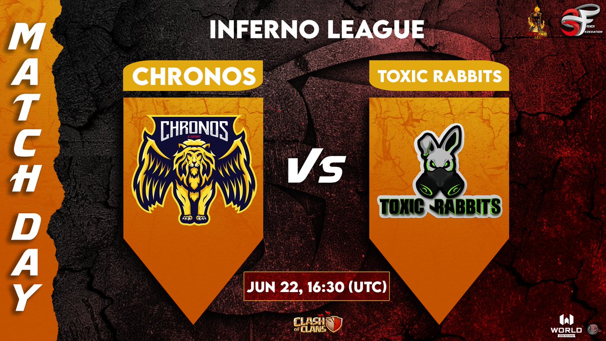 🔥 Mark your calendars! Chronos is set to battle Toxic Rabbits in the Inferno League on 22nd June at 16:30 UTC. Get ready for an exciting matchup! #Chronos #ToxicRabbits #InfernoLeague #Esports