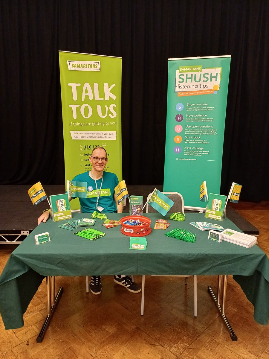 All set up ready for the 'Celebrating Dads' event @hullcityhall Come along and join the fun! #StiltWalkers #FacePainting #FreeSupport #HullSamaritans