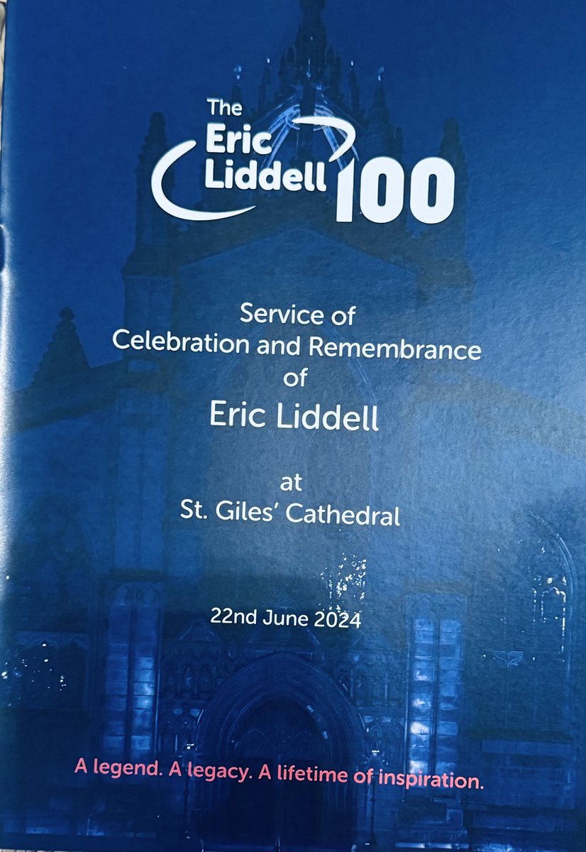 Proud to be representing South Ayrshire Council at the Service of Celebration for Eric Liddell in St. Giles Cathedral in Edinburgh