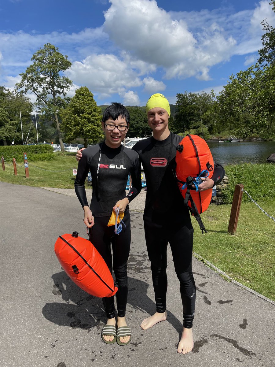 Jack, from China, and Malo, from France, made the most of the beautiful Lake District yesterday, completing a 1.2km open water swim in Lake Windermere.