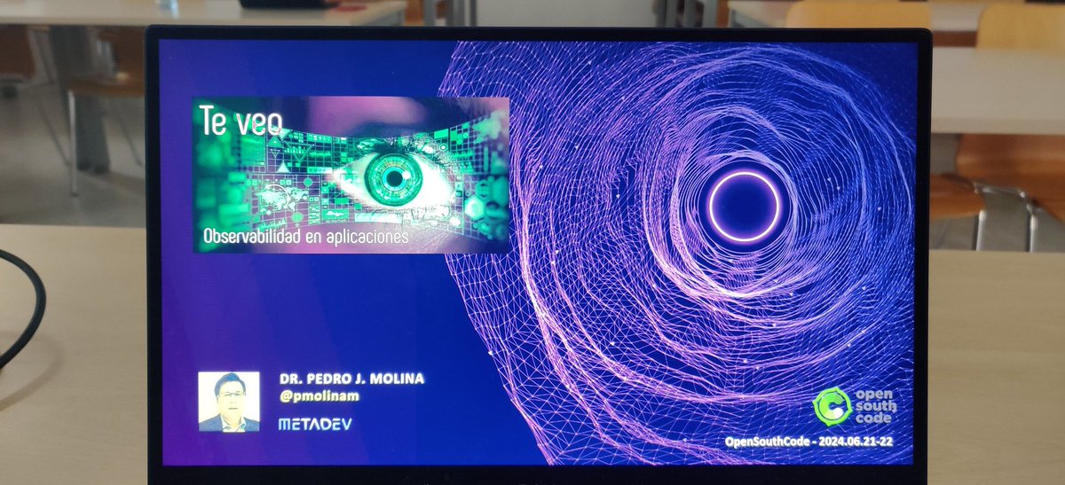 pmolinam's tweet image. #opensouthcode Todo listo para &quot;Te veo&quot; en 15 min.