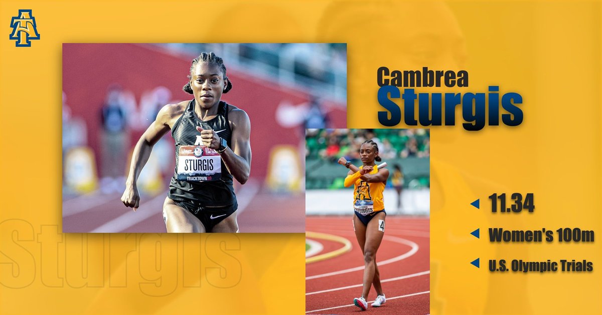 N.C. A&T Athletics (@ncataggies) on Twitter photo A big #aggiepride goes out <a href="/ncatsuaggies/">North Carolina A&T</a> Cambrea Sturgis on qualifying for the womenās 100m semifinals at the US Olympic Trials in Eugene. She runs her semifinal race tonight at 9. A big #aggiepride goes out <a href="/ncatsuaggies/">North Carolina A&T</a> Cambrea Sturgis on qualifying for the womenās 100m semifinals at the US Olympic Trials in Eugene. She runs her semifinal race tonight at 9.