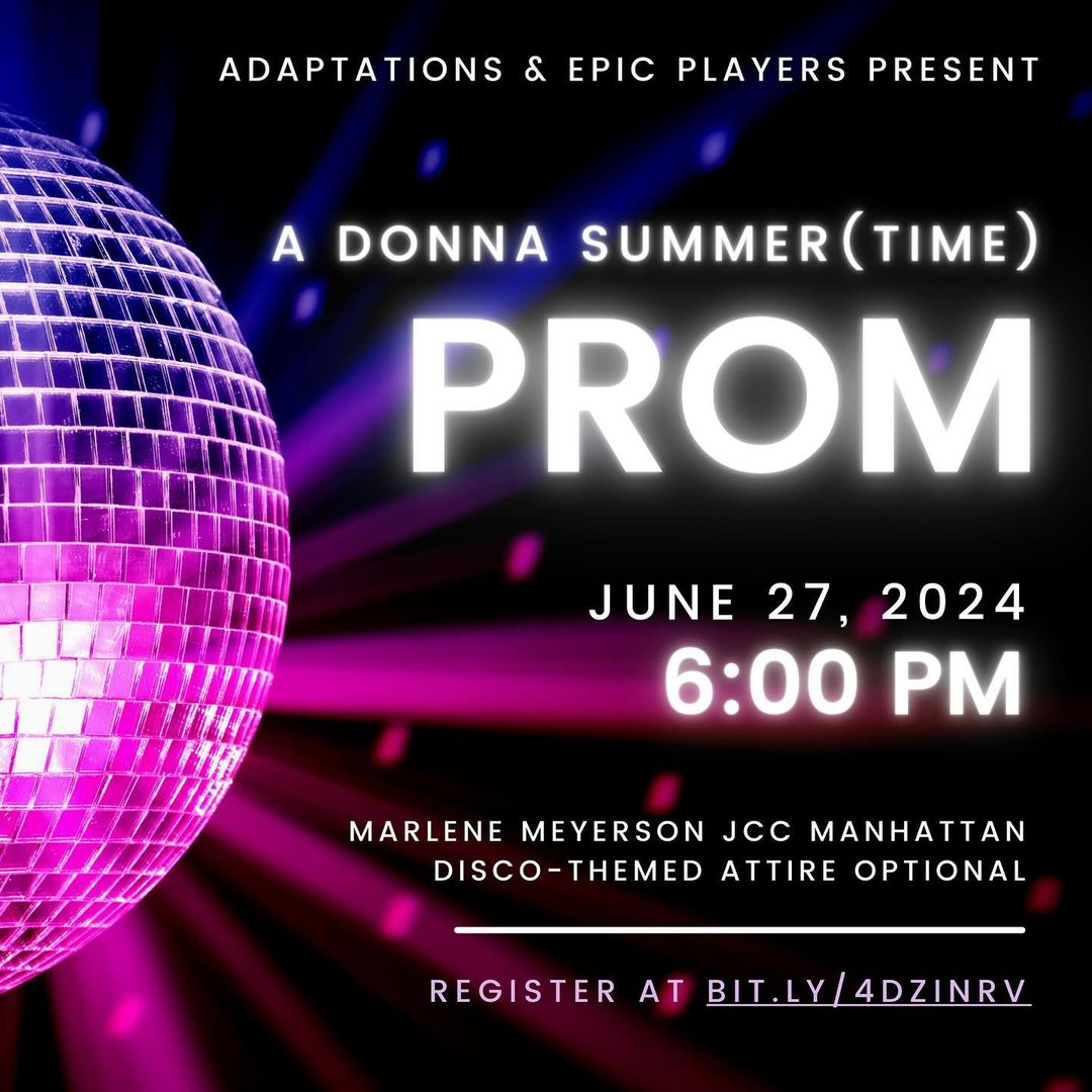 EPIC Players (@epicplayersnyc) on Twitter photo Break out the bell bottoms and prepare to boogie down because Adaptations and EPIC Players are hosting our third annual Neurodiverse Prom on June 27. Itโs a Donna Summer(time) Prom! ๐ชฉ๐บ
To register, please visit: mmjccm.org/programs/neuroโฆ Break out the bell bottoms and prepare to boogie down because Adaptations and EPIC Players are hosting our third annual Neurodiverse Prom on June 27. Itโs a Donna Summer(time) Prom! ๐ชฉ๐บ
To register, please visit: mmjccm.org/programs/neuroโฆ