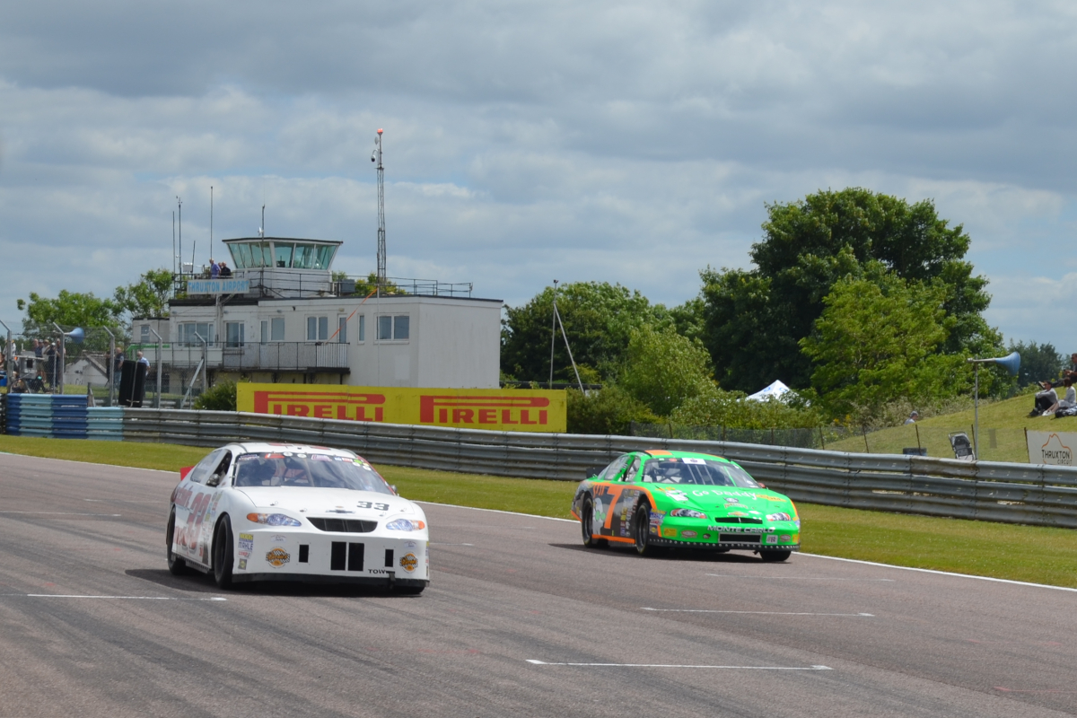 MotorvationPR's tweet photo. First demo of the weekend done at @thruxtonracing Historic. Lots of big grins all round and really well received. More tomorrow!! @thruxtonhist #NASCAR https://t.co/9D7uazLb6J