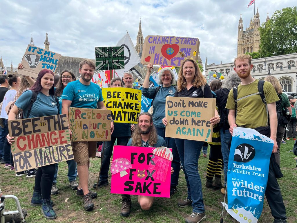 Over 60,000 people here today shouting loud and clear #RestoreNatureNow! Huge thank you to everyone who has made it such an excellent day and called loud and clear for a wilder future 💚