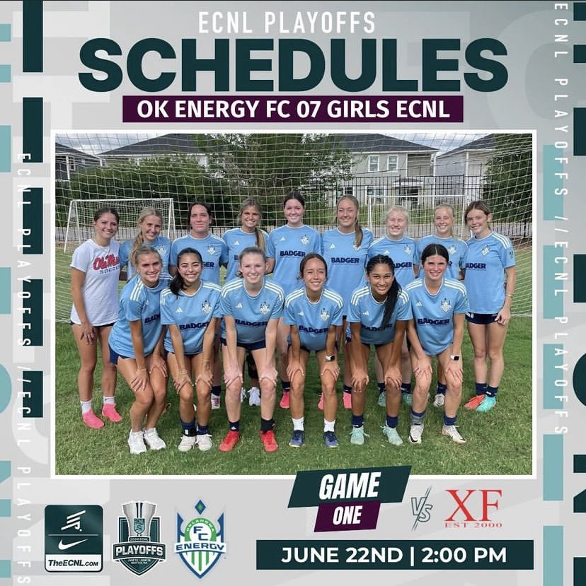 OEFC 07 / 06 Girls ECNL - 2025 - 26 (@oefc07_06gecnl) on Twitter photo ENCL Girls National Playoffs: Game Day
First game kicks off today <a href="/ECNLgirls/">ECNL Girls</a> against XF ECNL Academy at 2 pm PDT - Field 1.
Let’s Go Ladies! 💪🏻
#weareoefc #oefcproud #ecnlplayoffs
<a href="/TheSoccerWire/">SoccerWire</a>
<a href="/ImCollegeSoccer/">College Soccer Truth ™</a>
<a href="/PrepSoccer/">Prep Soccer ⚽️</a>
<a href="/TopDrawerSoccer/">TopDrawerSoccer</a>
@ECNLTexas
<a href="/ImYouthSoccer/">ECNL/GA/Recruiting/College Soccer</a> ENCL Girls National Playoffs: Game Day
First game kicks off today <a href="/ECNLgirls/">ECNL Girls</a> against XF ECNL Academy at 2 pm PDT - Field 1.
Let’s Go Ladies! 💪🏻
#weareoefc #oefcproud #ecnlplayoffs
<a href="/TheSoccerWire/">SoccerWire</a>
<a href="/ImCollegeSoccer/">College Soccer Truth ™</a>
<a href="/PrepSoccer/">Prep Soccer ⚽️</a>
<a href="/TopDrawerSoccer/">TopDrawerSoccer</a>
@ECNLTexas
<a href="/ImYouthSoccer/">ECNL/GA/Recruiting/College Soccer</a>